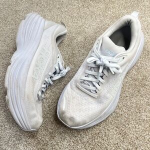 Hoka One One Bondi 8 White Sneakers Shoes 9B